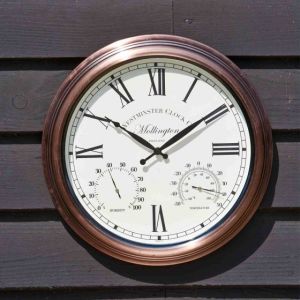 Smart Mollington Wall Clock & Thermometer 15In