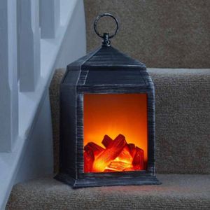 Smart Faux Fire Lantern Large