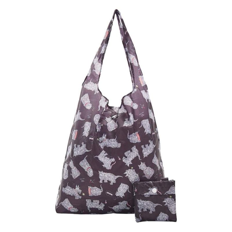 Eco Chic Black Scatty Scotty Foldable Shopping Bag - Coolings Garden Centre