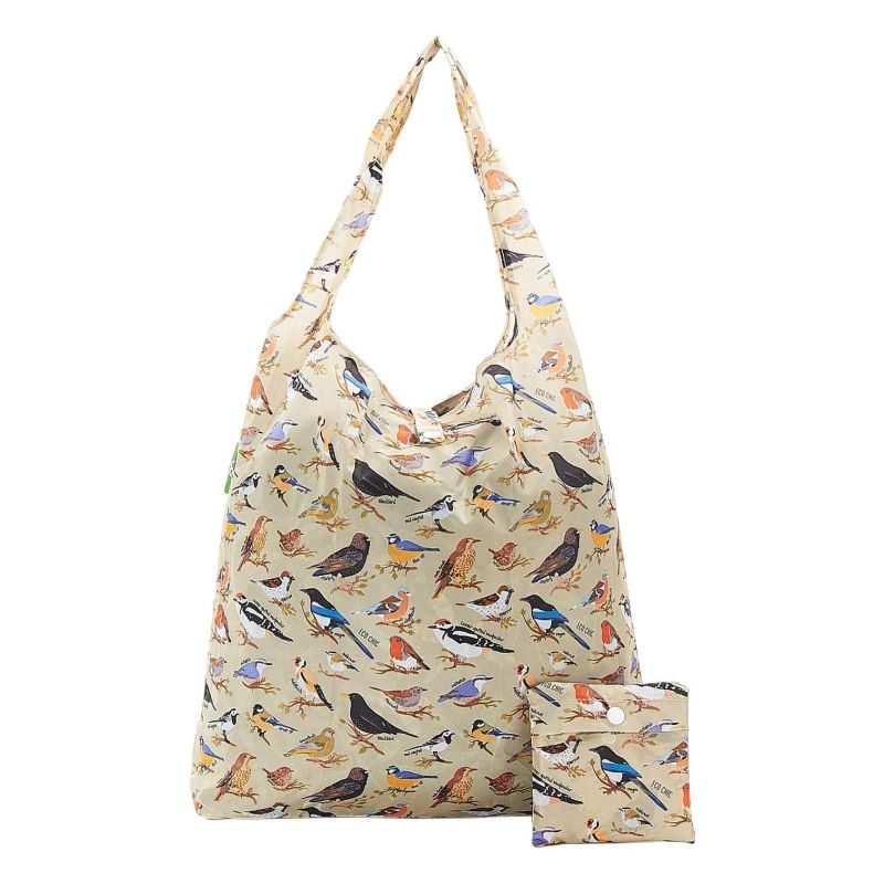 Eco Chic Green Wild Birds Foldable Shopping Bag - Coolings Garden Centre